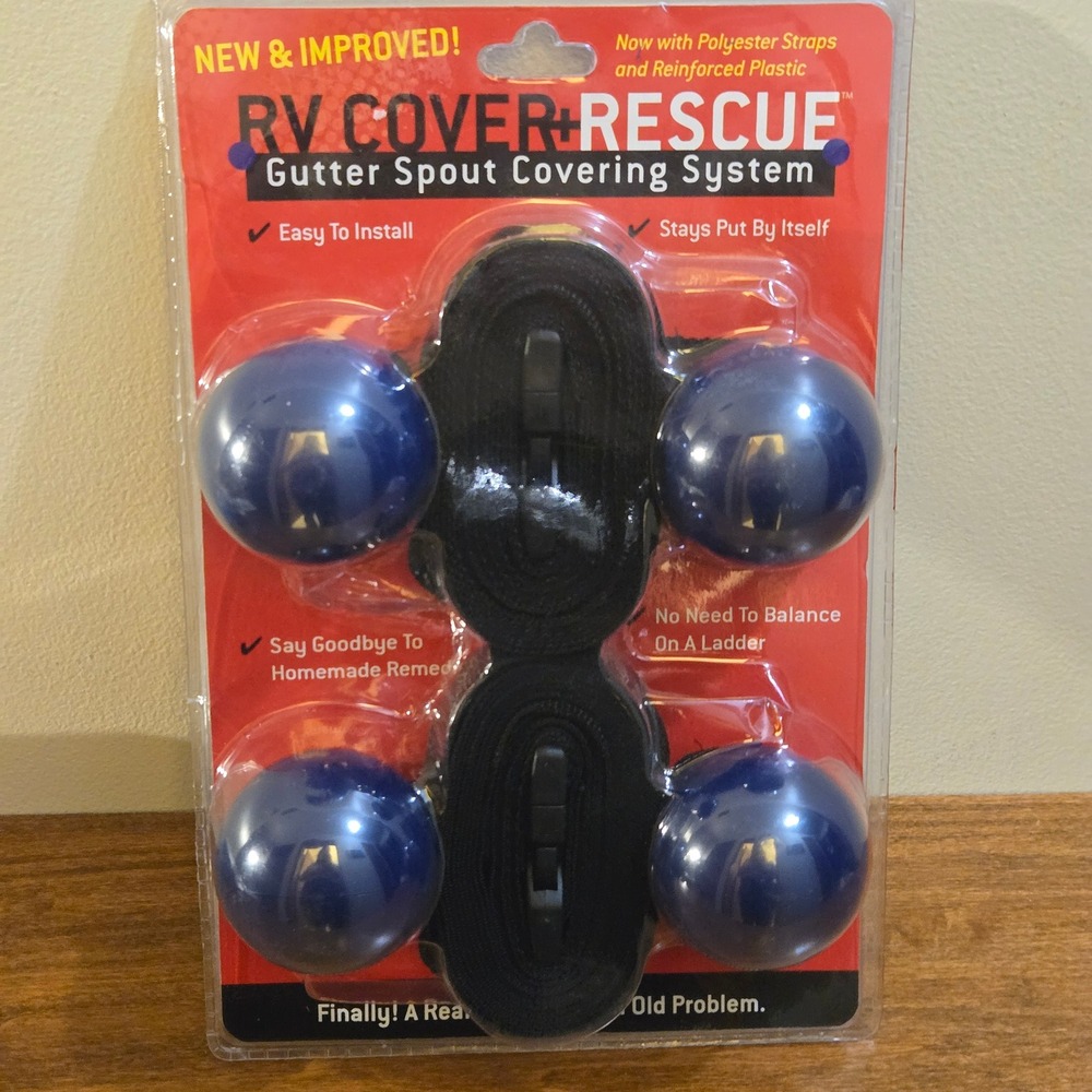 RV Cover Rescue Gutter Spout Covering System Blue Reinforced Plastic New